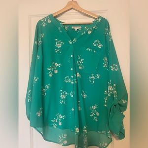 Skies Are Blue Blouse, 2x, never worn